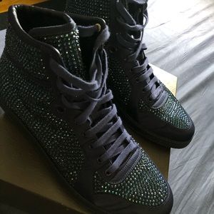 Gucci supreme crystal high tops